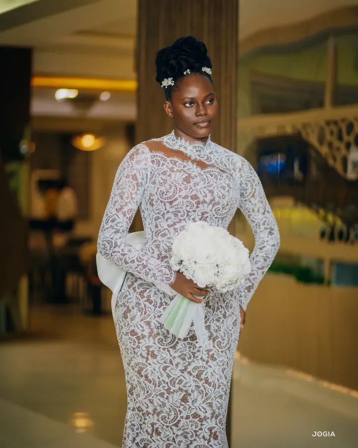 It's unchristian-like and s3xually provocative - Nigerian man criticises Deeper Life bride's wedding dress