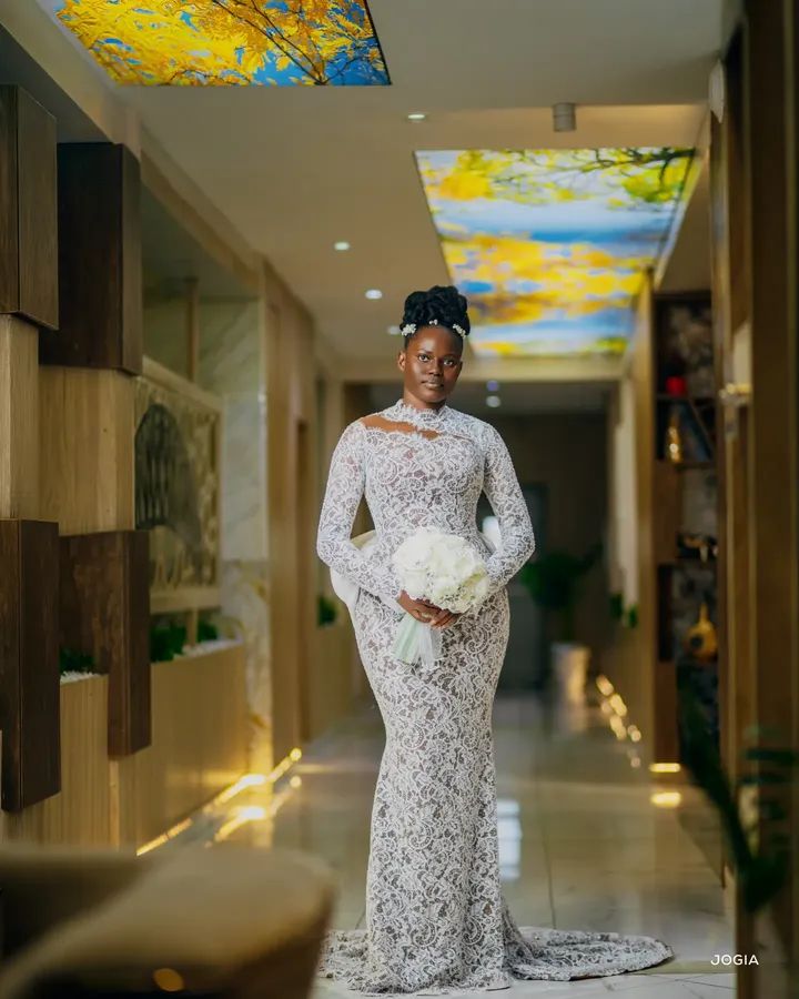 It's unchristian-like and s3xually provocative - Nigerian man criticises Deeper Life bride's wedding dress