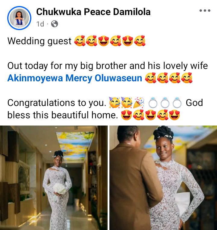 It's unchristian-like and s3xually provocative - Nigerian man criticises Deeper Life bride's wedding dress