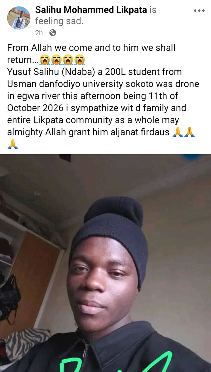 200-level Sokoto varsity student allegedly drowns in Kwara river while returning from farm