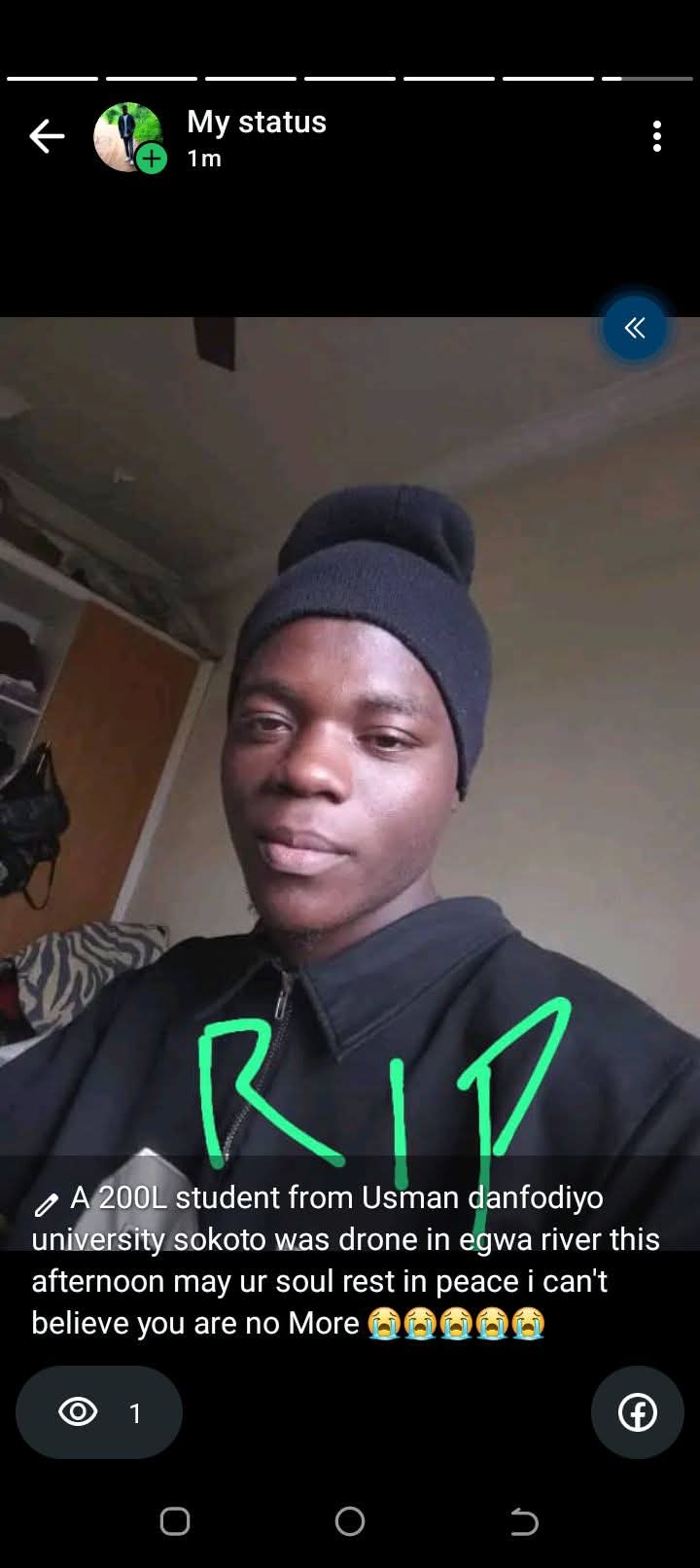 200-level Sokoto varsity student allegedly drowns in Kwara river while returning from farm