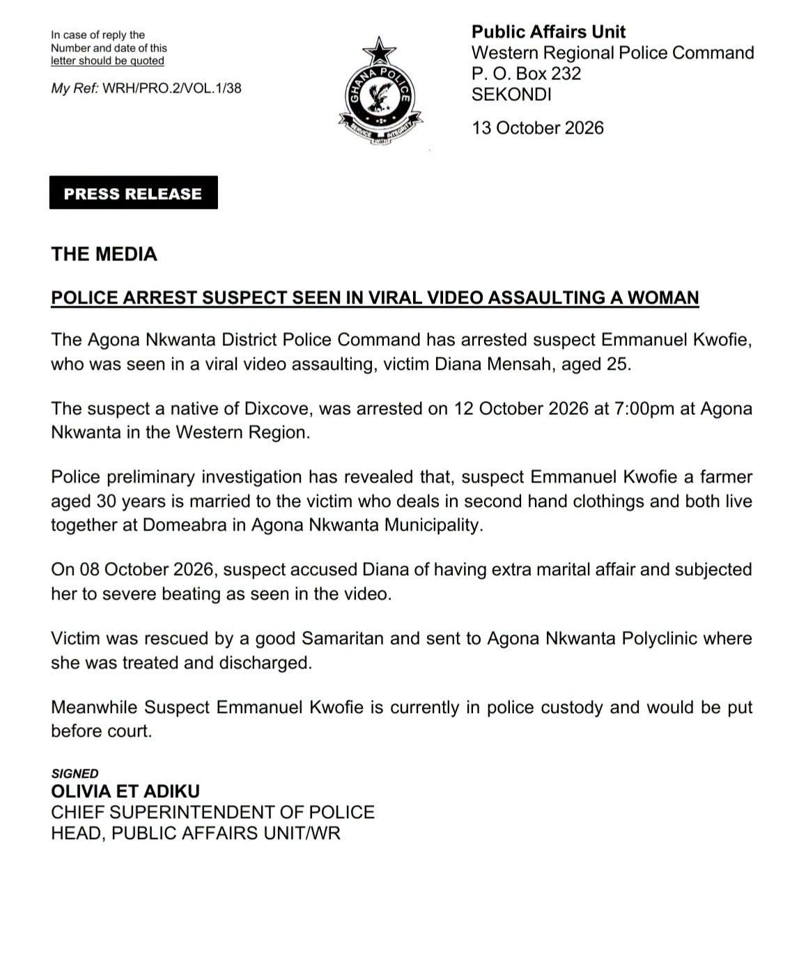 Police arrest man captured in viral video assaulting his wife over alleged infidelity