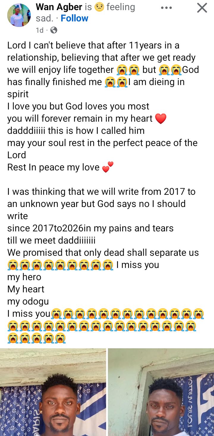 God has finally finished me - Nigerian woman mourns passing of her boyfriend after 11-year relationship
