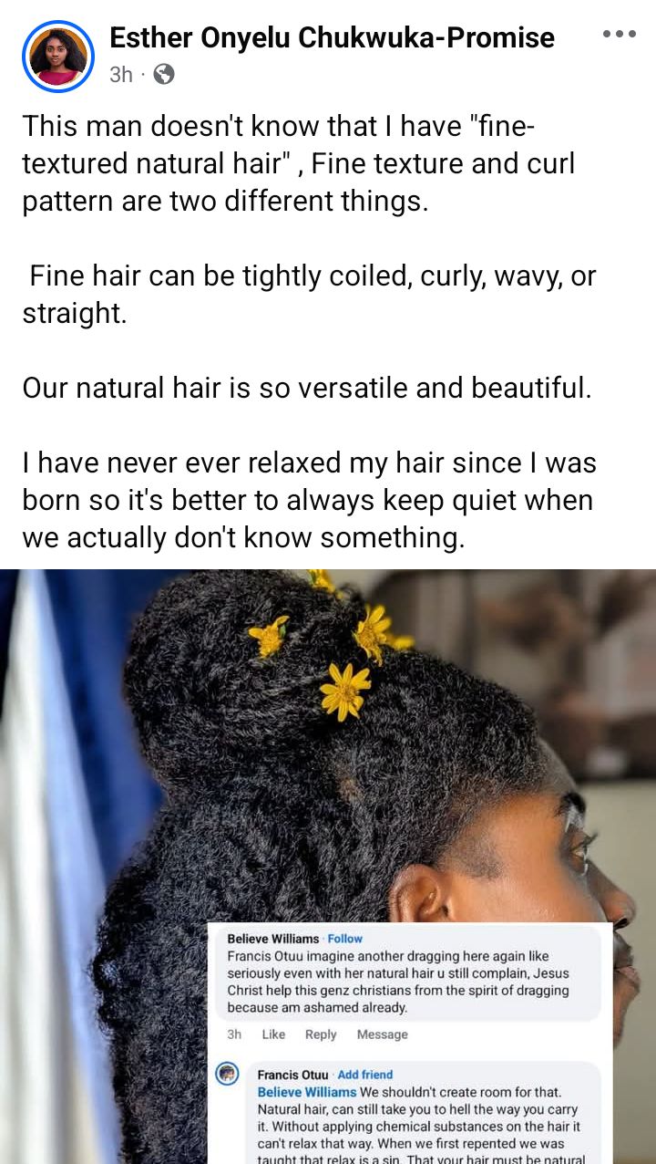 Natural hair can still take you to hell if it looks worldly and ungodly - Deeper Life member says
