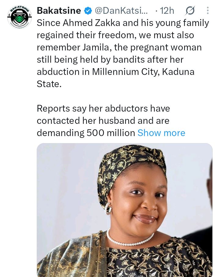 Bandits reportedly demand N500m ransom for pregnant woman abducted alongside couple and baby in Kaduna