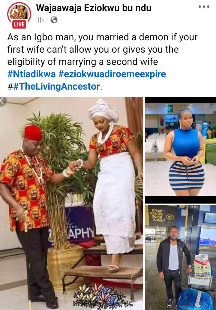 A woman who can't allow her husband to marry a second wife is a demon - Nigerian man says