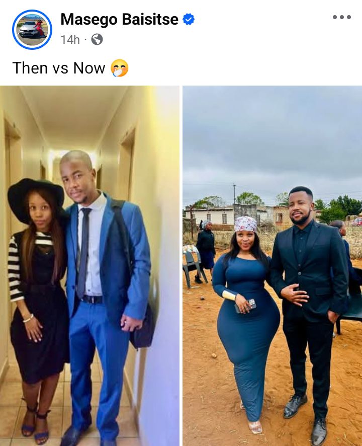 Woman sparks online reactions after sharing photos of her and husband's physical transformation