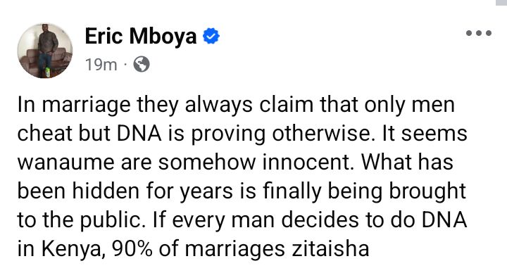 90% of marriages in Kenya will collapse if men decide to do DNA tests - Media personality says