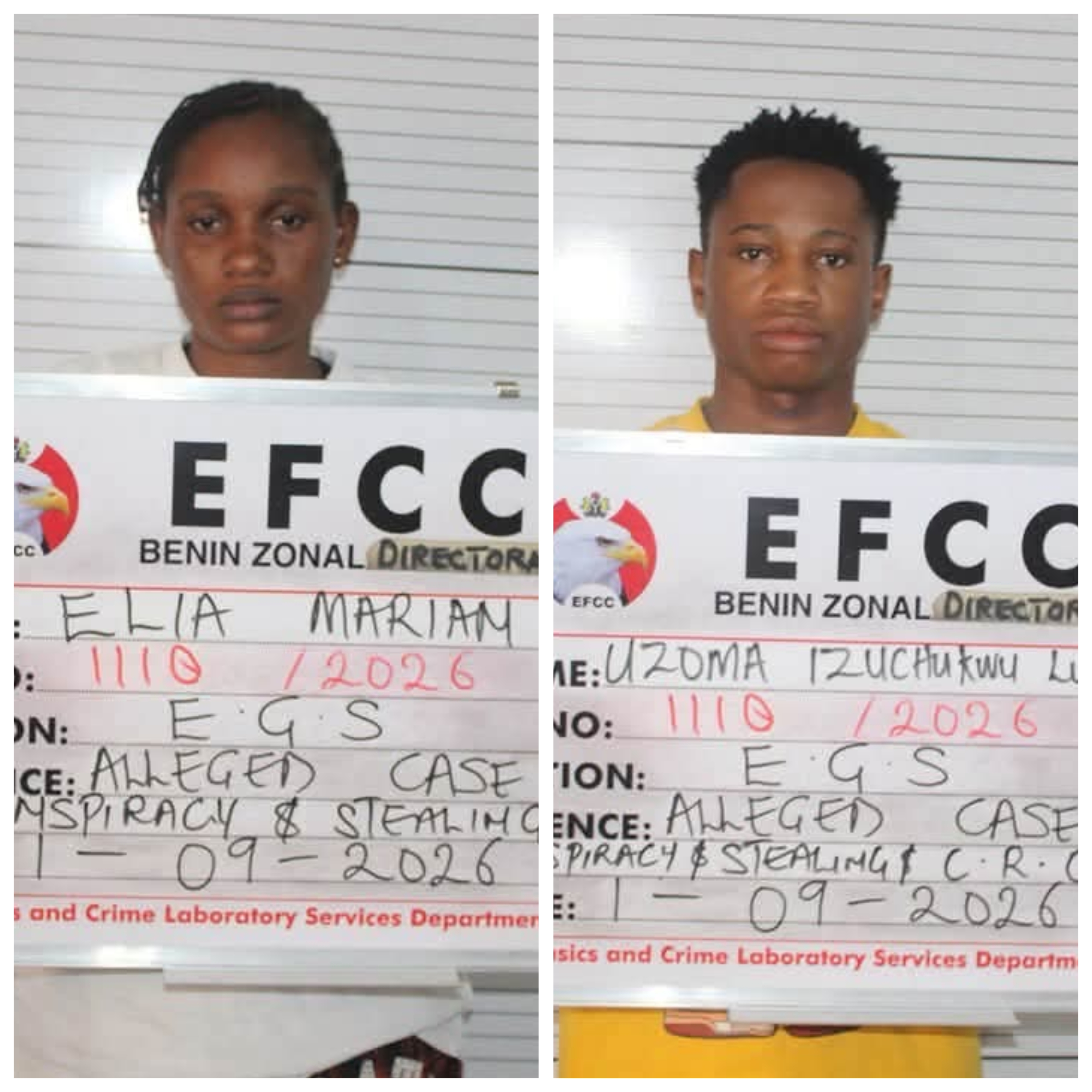 EFCC arraigns lovers for alleged N35m theft in Edo