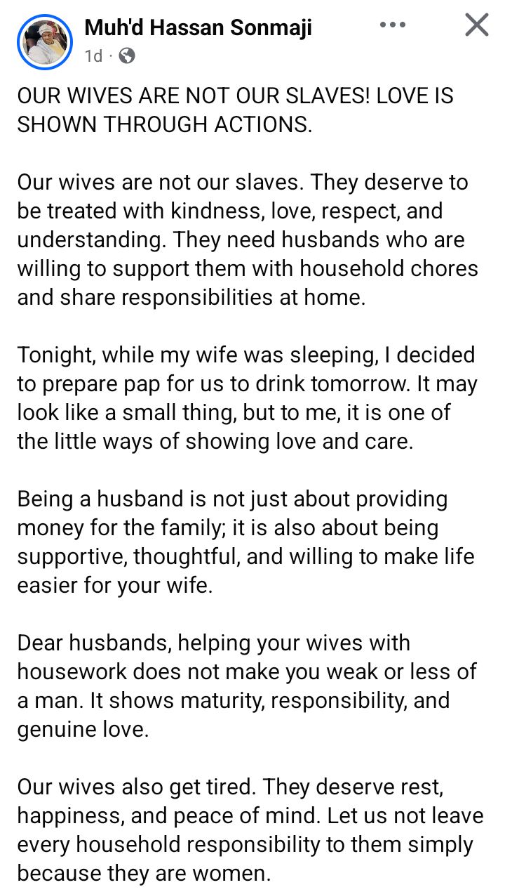 Our wives are not our slaves. Help them - Nigerian man says as he prepares raw pap while his wife slept