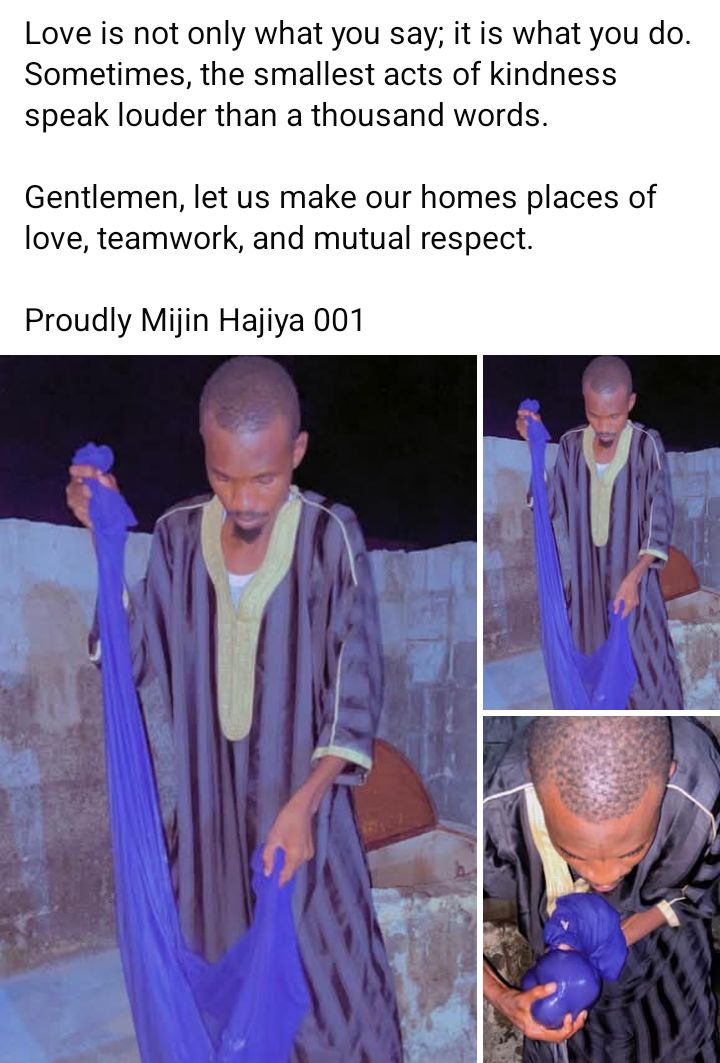 Our wives are not our slaves. Help them - Nigerian man says as he prepares raw pap while his wife slept