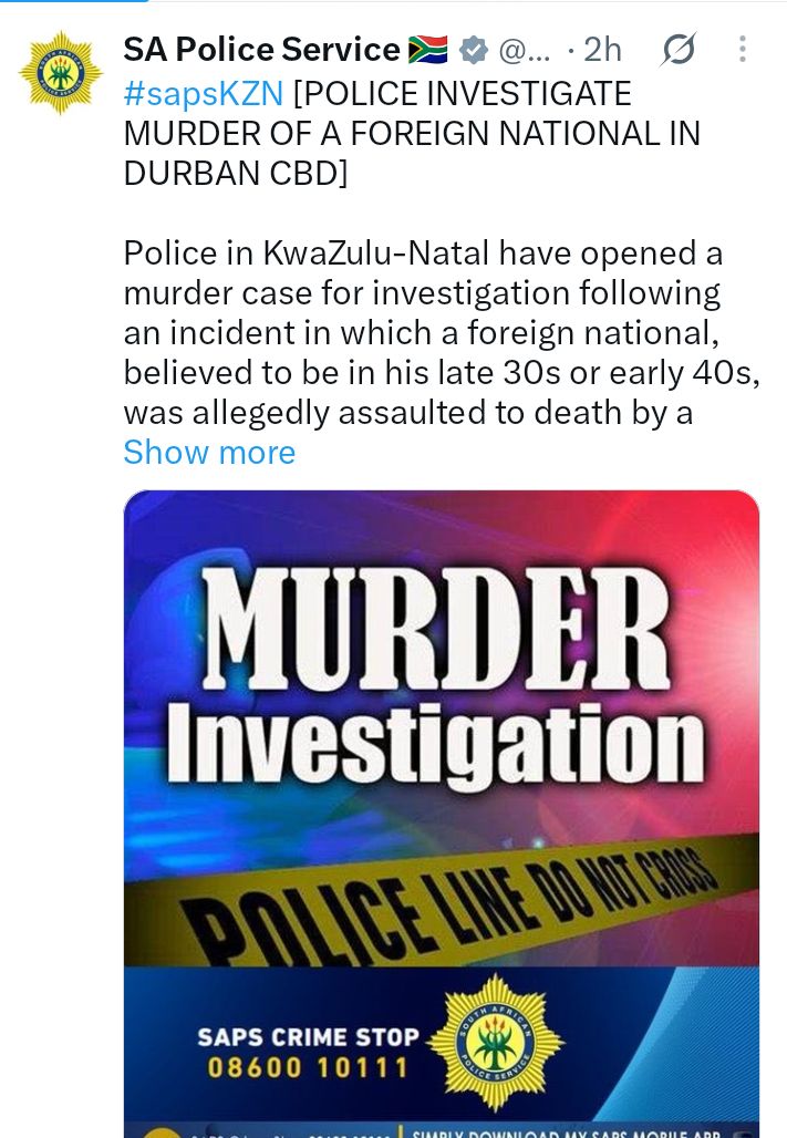 Foreign national loses his life after being assaulted by mob in South Africa