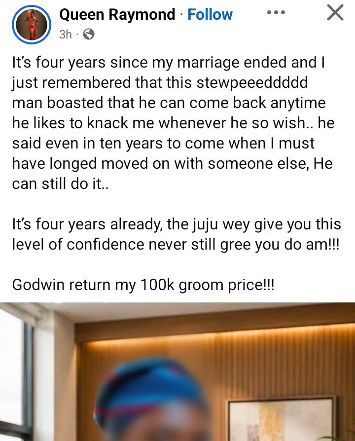 Nigerian woman calls out ex-husband, demands refund of groom price she paid