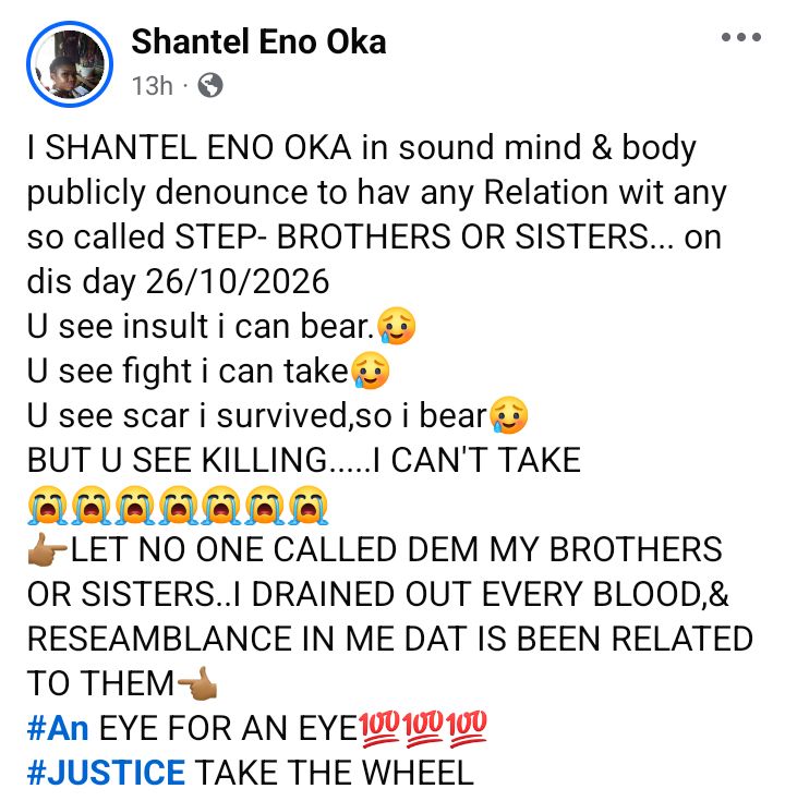 Polygamy ended his life - Lady whose brother died after being assaulted by stepbrothers in Cross River speaks