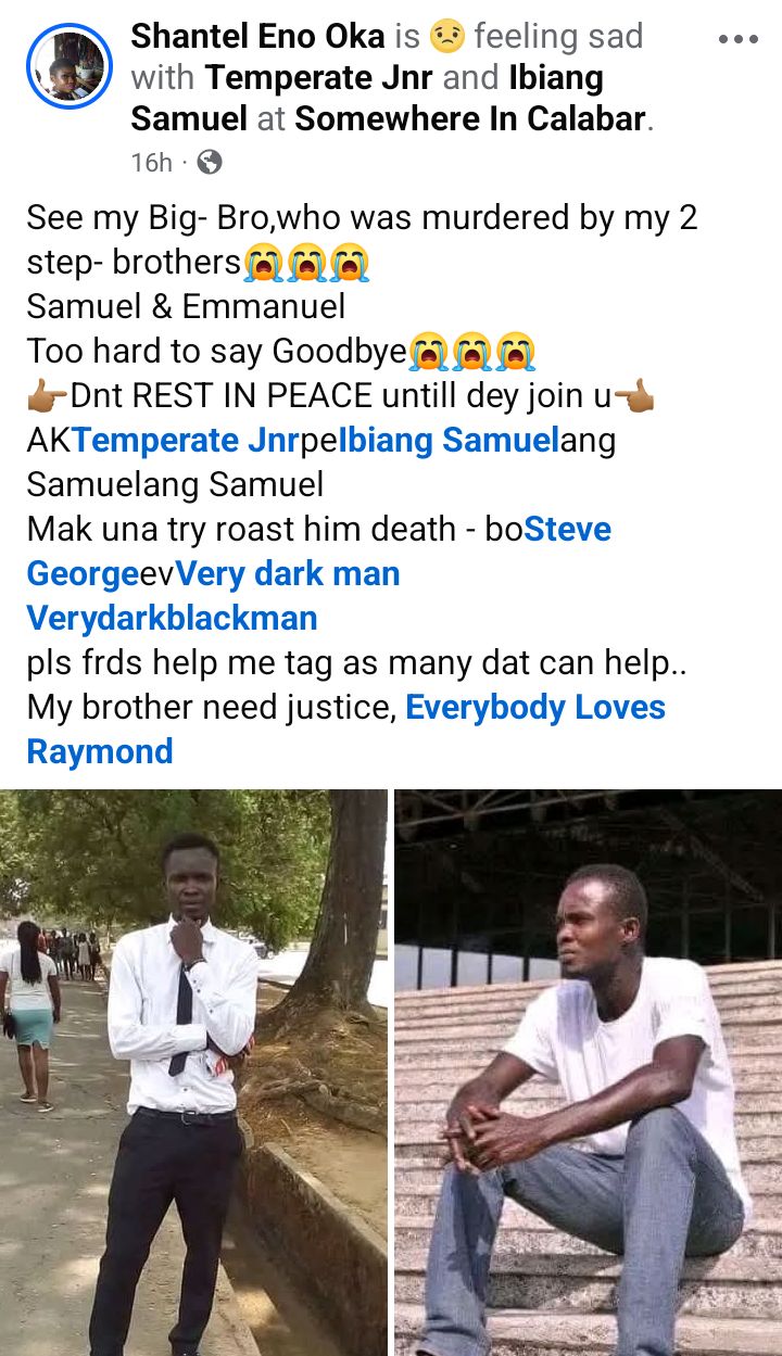Polygamy ended his life - Lady whose brother died after being assaulted by stepbrothers in Cross River speaks