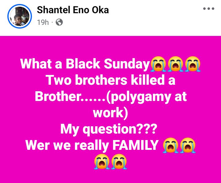 Polygamy ended his life - Lady whose brother died after being assaulted by stepbrothers in Cross River speaks
