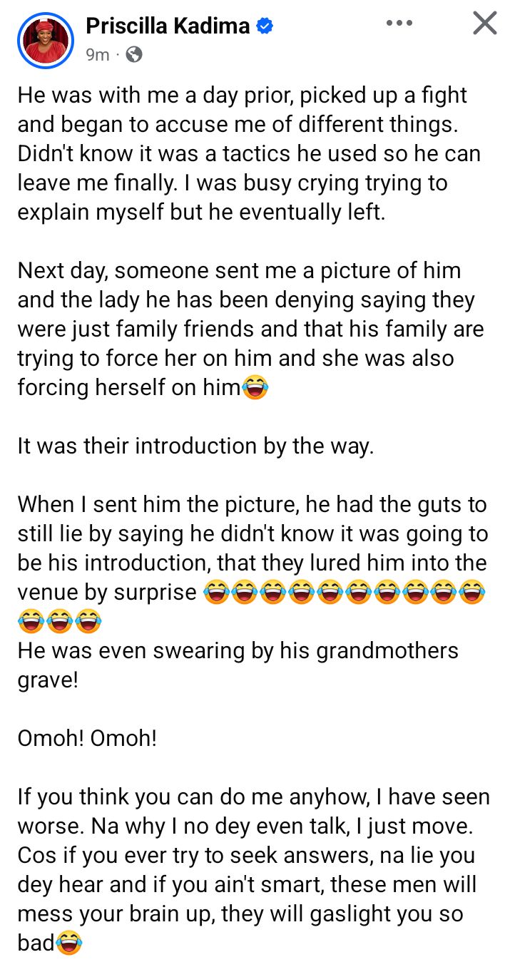 “My ex did wedding introduction with his family friend a day after he broke up with me” - Nigerian lady says