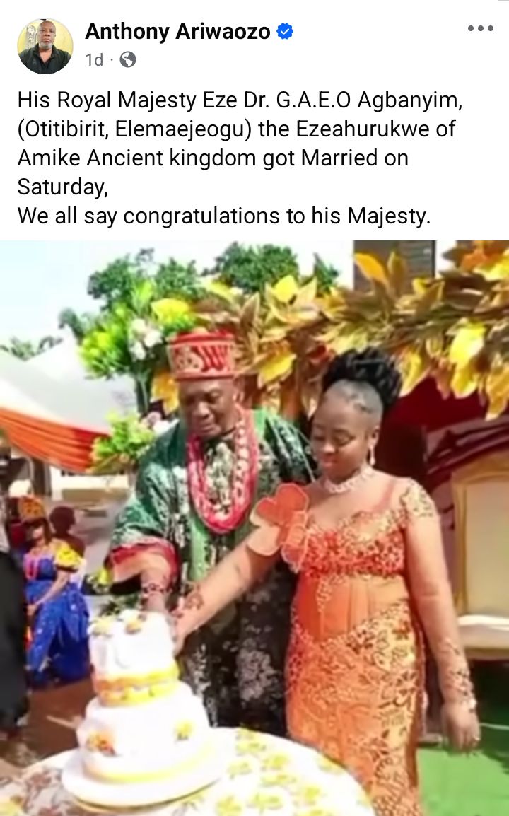 81-year-old Imo monarch marries young woman (video)