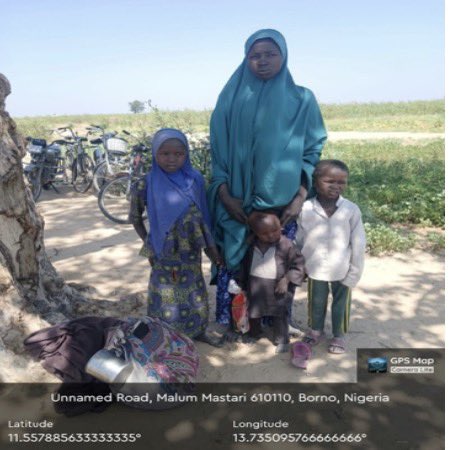 Suspected ISWAP wife and three children surrender to troops in Borno