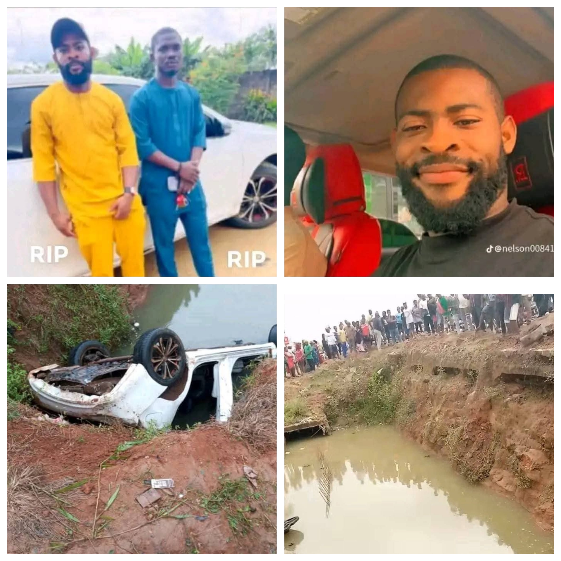 Two friends d!e as car plunges into ditch in Aba