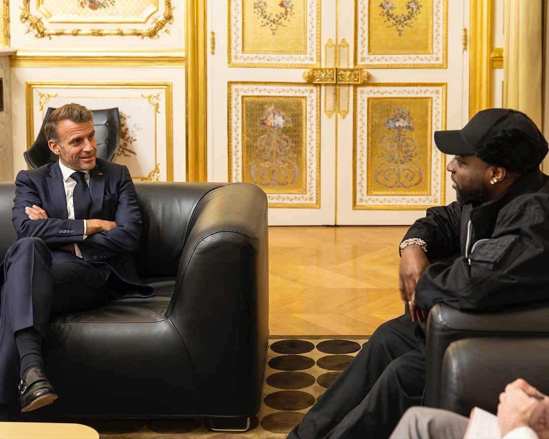 Davido visits French President, Emmanuel Macron (photos)