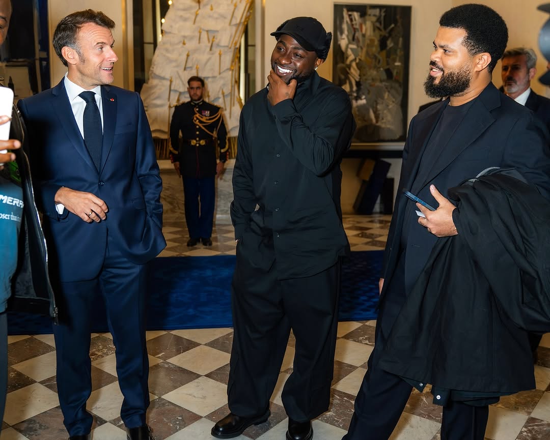 Davido visits French President, Emmanuel Macron (photos)