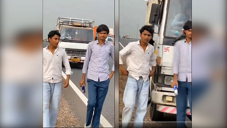 Young man diÂ£s as truck rams into him from behind while he was creating content (video)