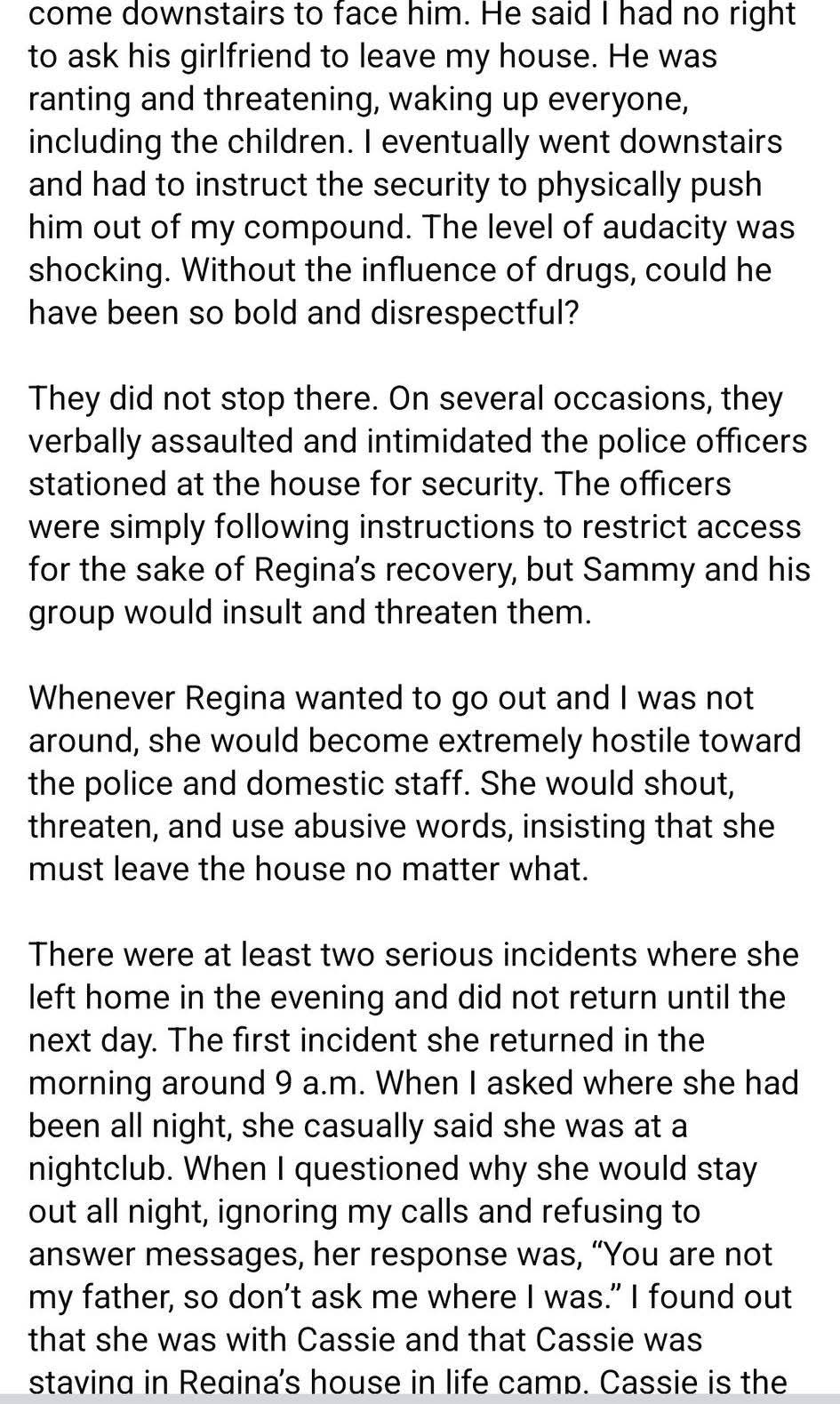 Ned Nwoko releases his version of events, claims video of Regina Daniels and her family alleging he sent thugs to beat her is a 