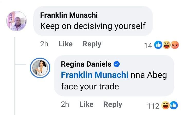 Actress Regina Daniels takes time to respond to critics shaming her over her failed marriage