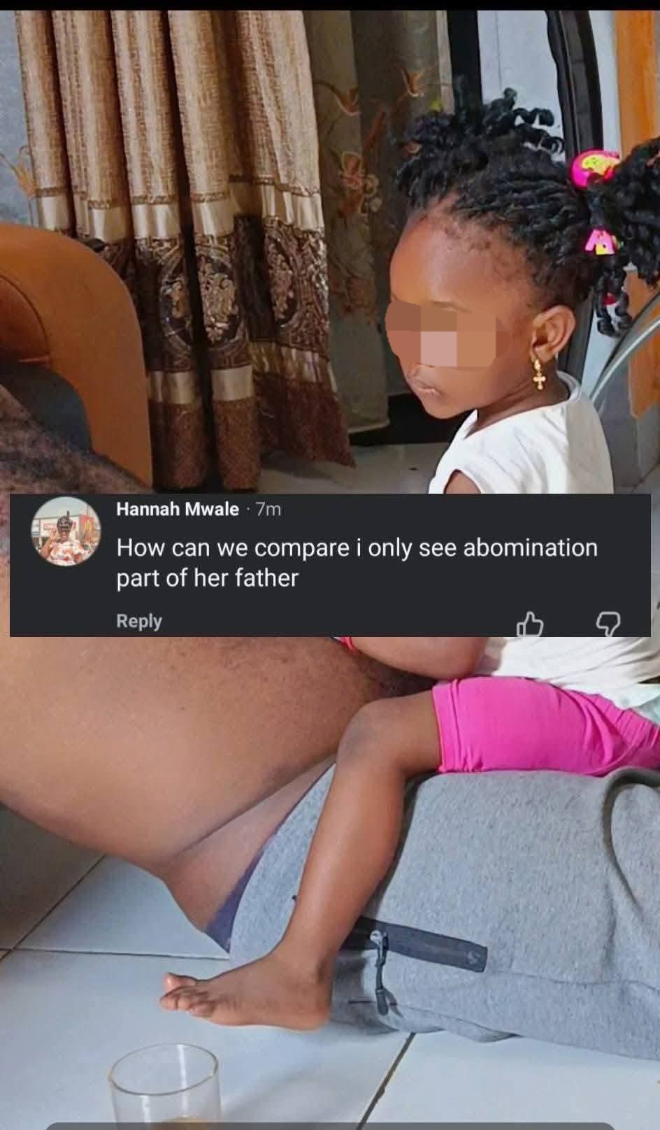 Mother called out for letting husband carry their daughter on his thighs
