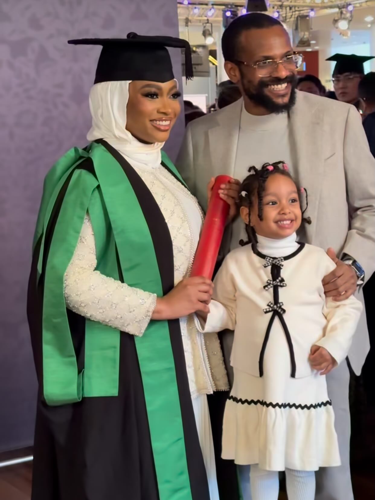 Former APC National chairman, Abdullahi Ganduje?s daughter, Fatima, bags Masters degree from Kings college, London
