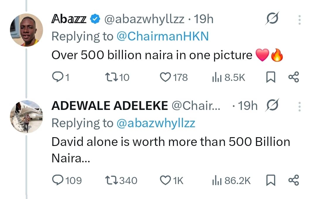 Davido is worth more than 500 billion alone - Adewale adeleke replies fan