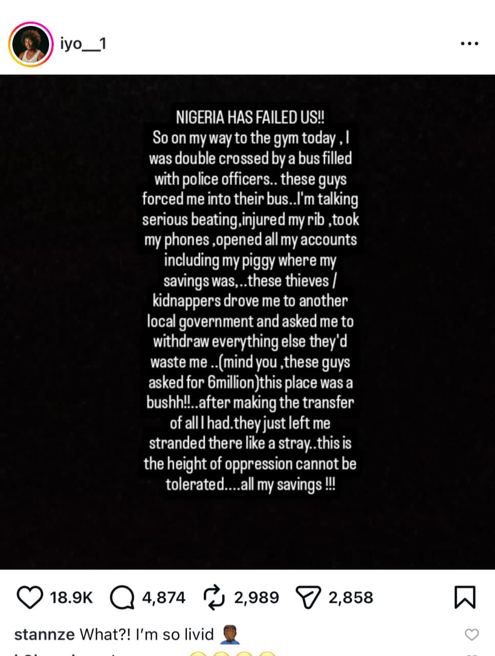 Content creator Iyo Prosper alleges he was assaulted, kidnapped, and extorted by