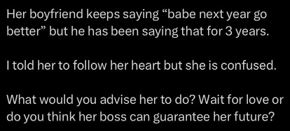 Mother pressures daughter to dump boyfriend of five years for wealthy divorced boss