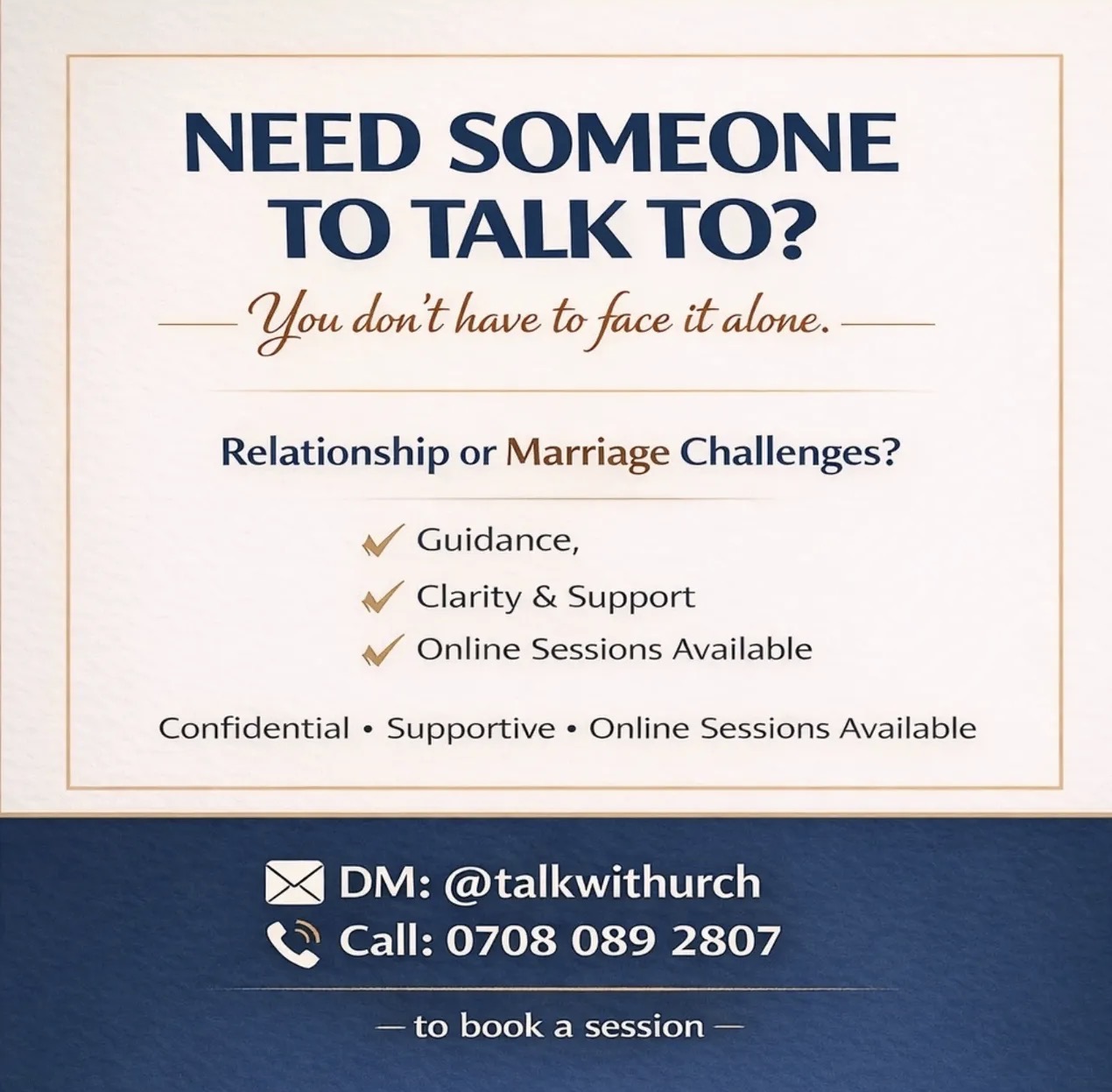 Do you need someone to talk to? Are you lonely or facing challenges? Talk With Urch is here to help