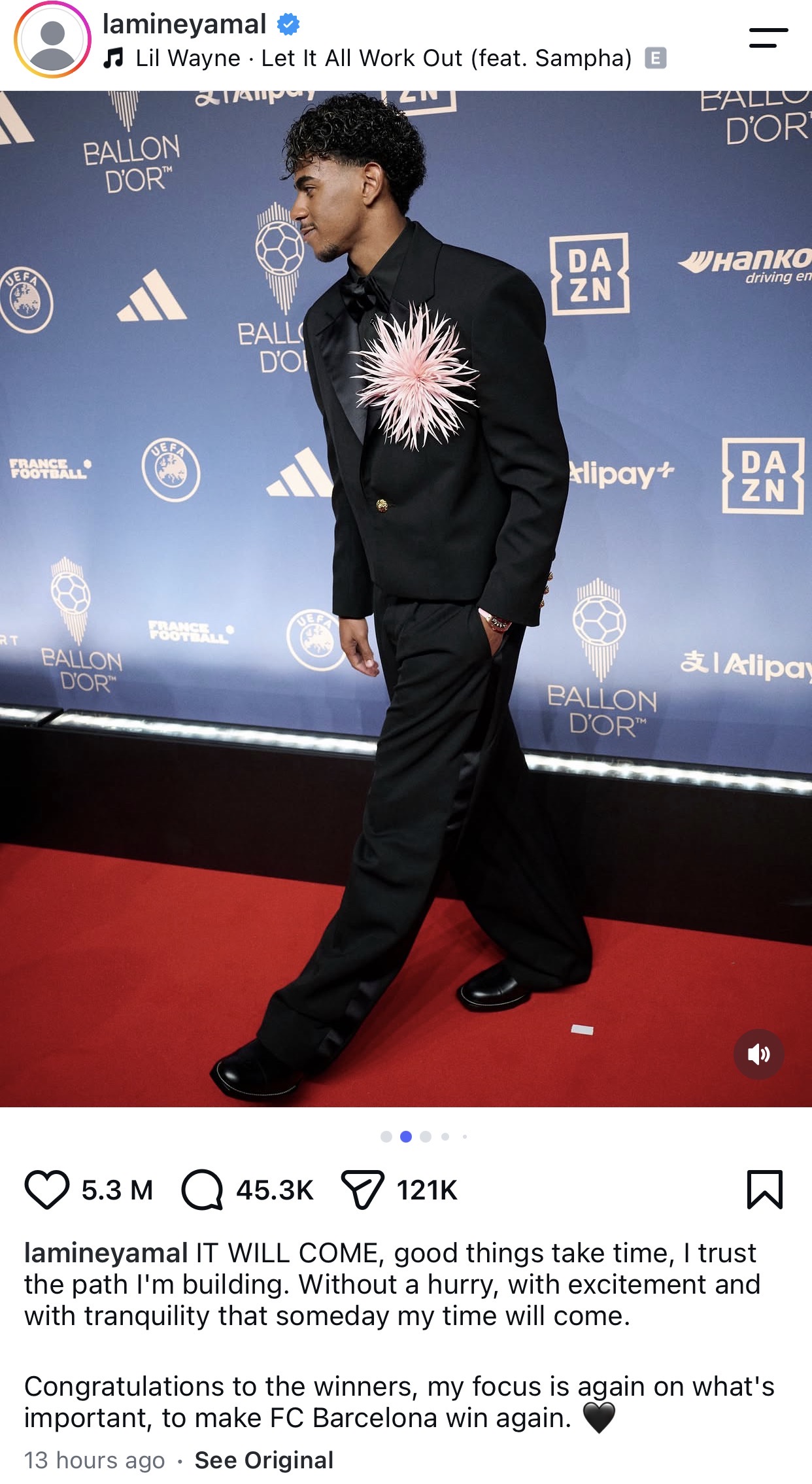 Ballon d'Or: “My time will come” - Lamine Yamal writes after 3rd place finish behind Harry Kane