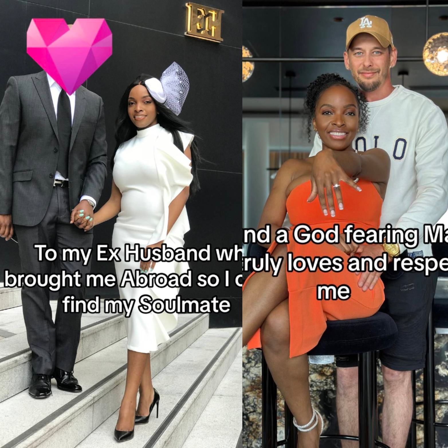 African woman thanks exhusband who took her abroad where she found her