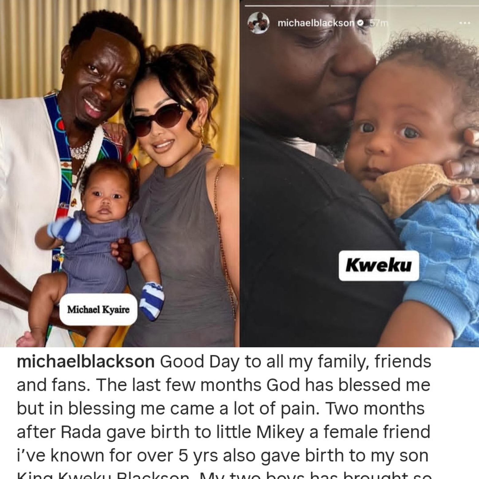 Rada responds after ex-fiance comedian Michael Blackson confessed he fathered another child weeks after she welcomed their son