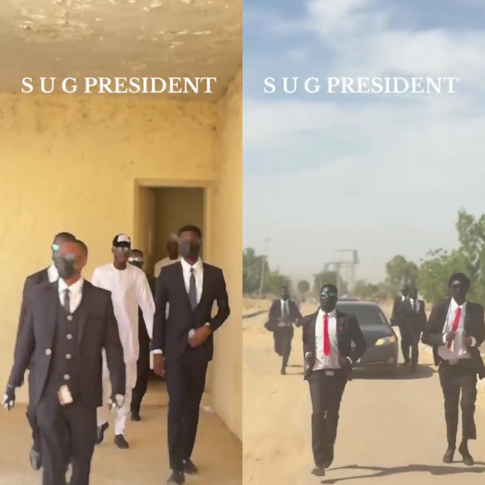 Video of SUG President of Federal University Dutse moving about with security and a convoy sparks criticism