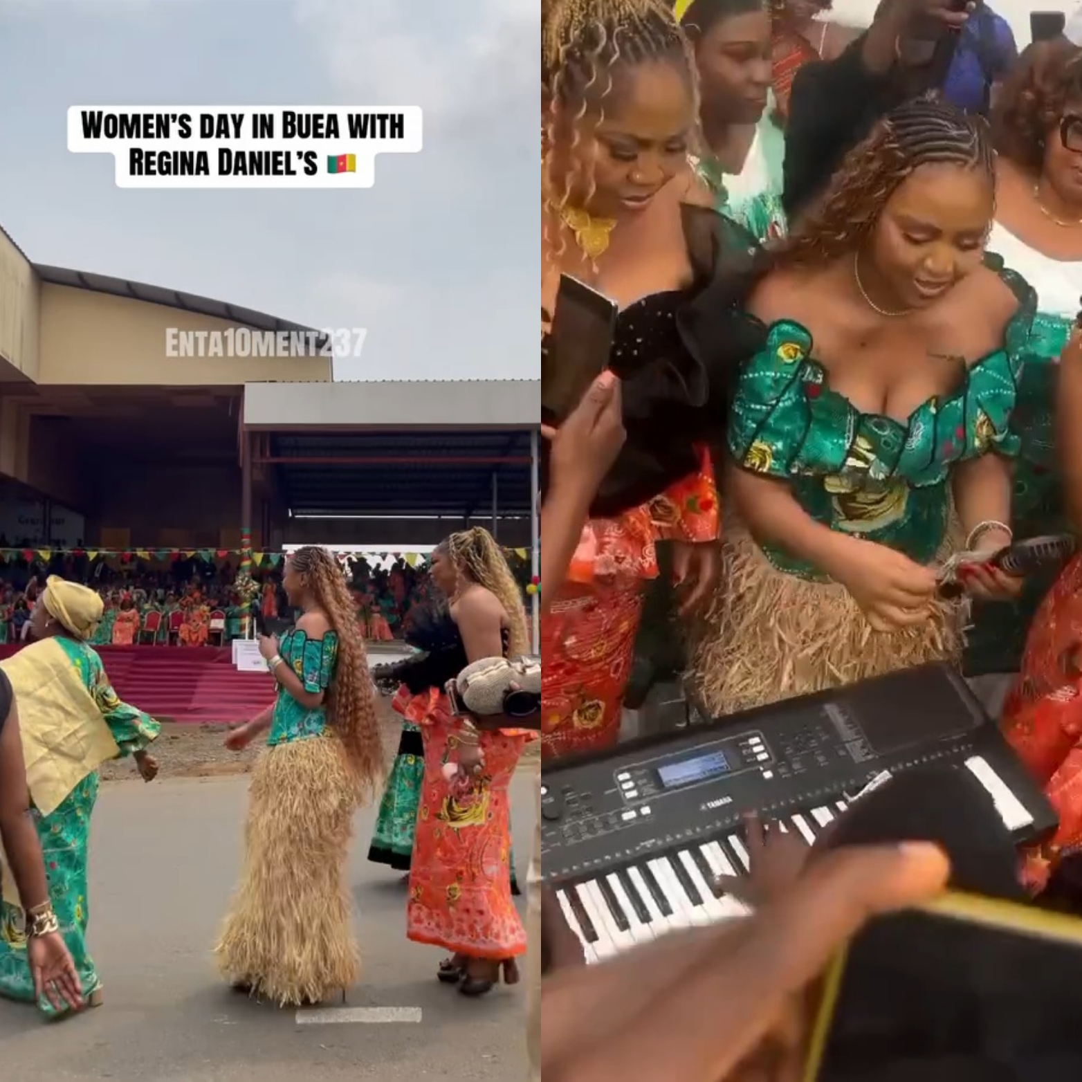 Regina Daniels and her mother Rita Daniels participate in International Women?s Day march in Cameroon (video)