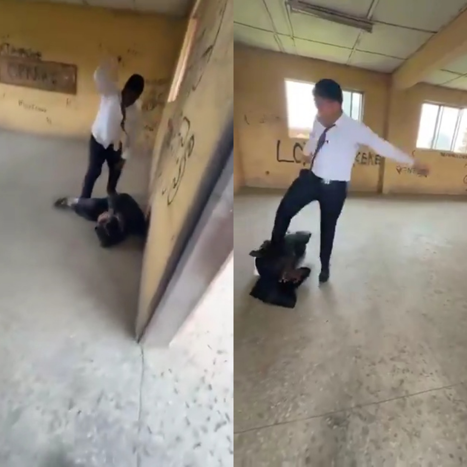 Outrage as h0rrific video shows secondary school seniors brut@lly bullying a junior student in Benin City