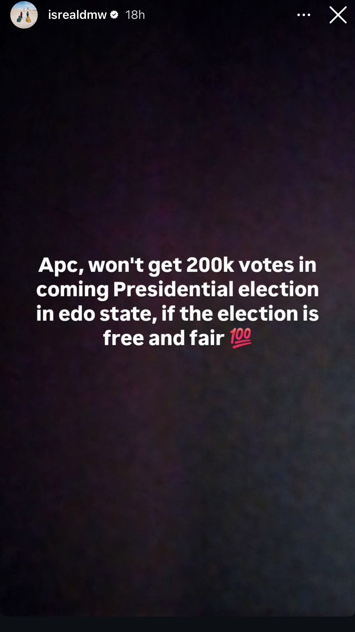 2027: APC won?t get 200k votes in coming Presidential election in Edo state if the election is free and fair- Isreal DMW says as youths stage protest in Ekpoma over rising cases of kidnappings
