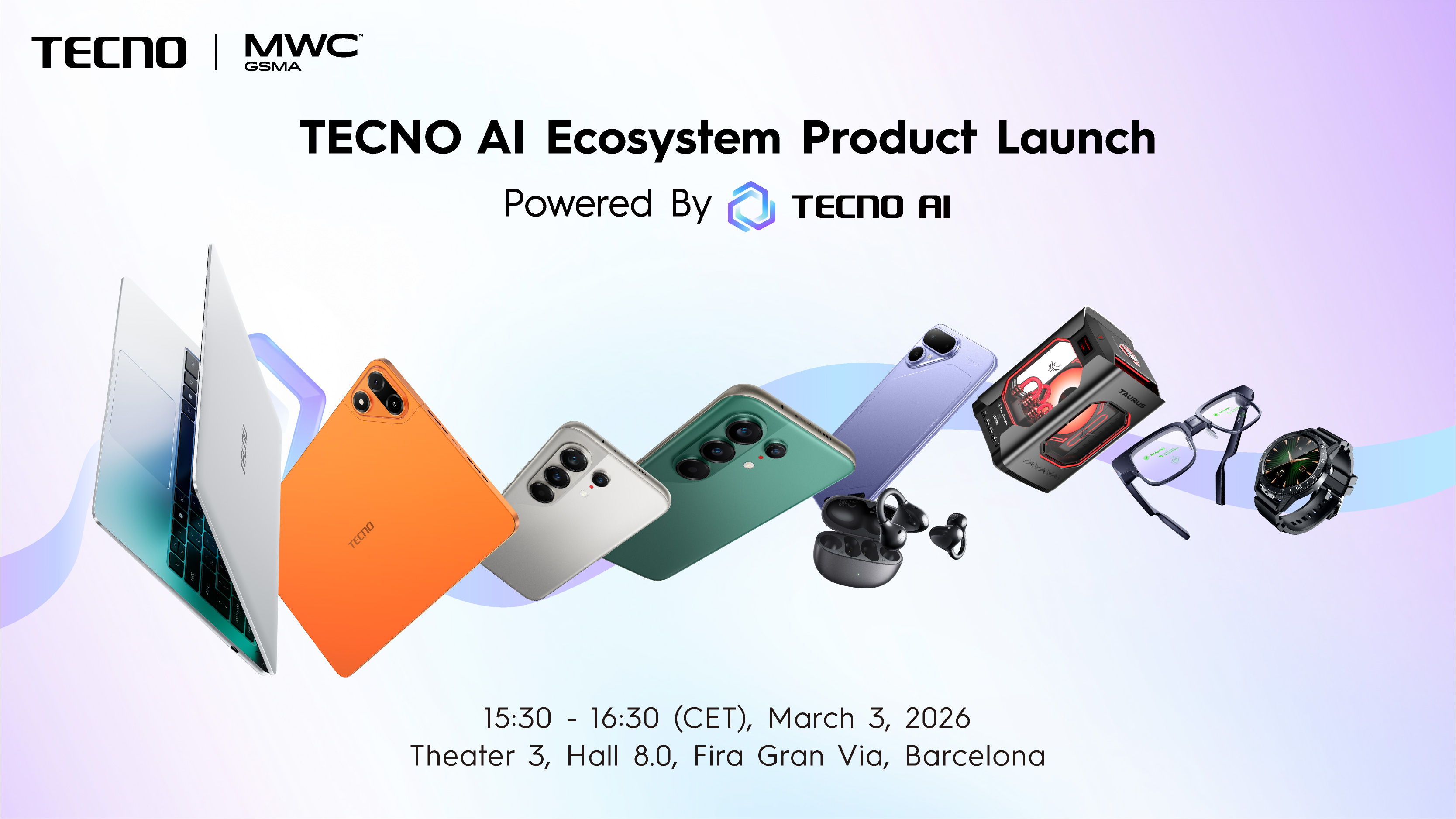 TECNO is set to unveil the all-new AI Product Ecosystem and the CAMON 50 Series at the MWC Launch Event in Europe.