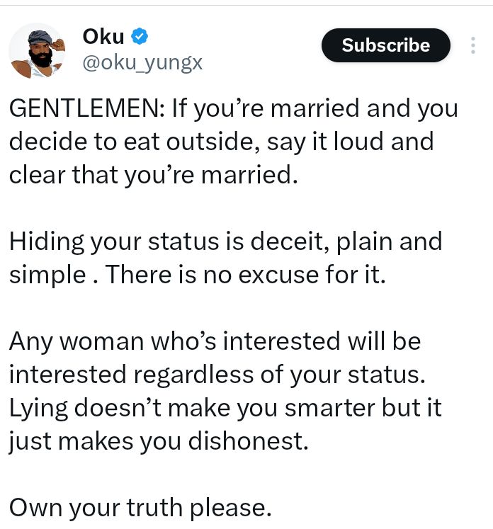 A talking stage told me his wife, who is alive, d!ed during childbirth - Nigerian lady reveals