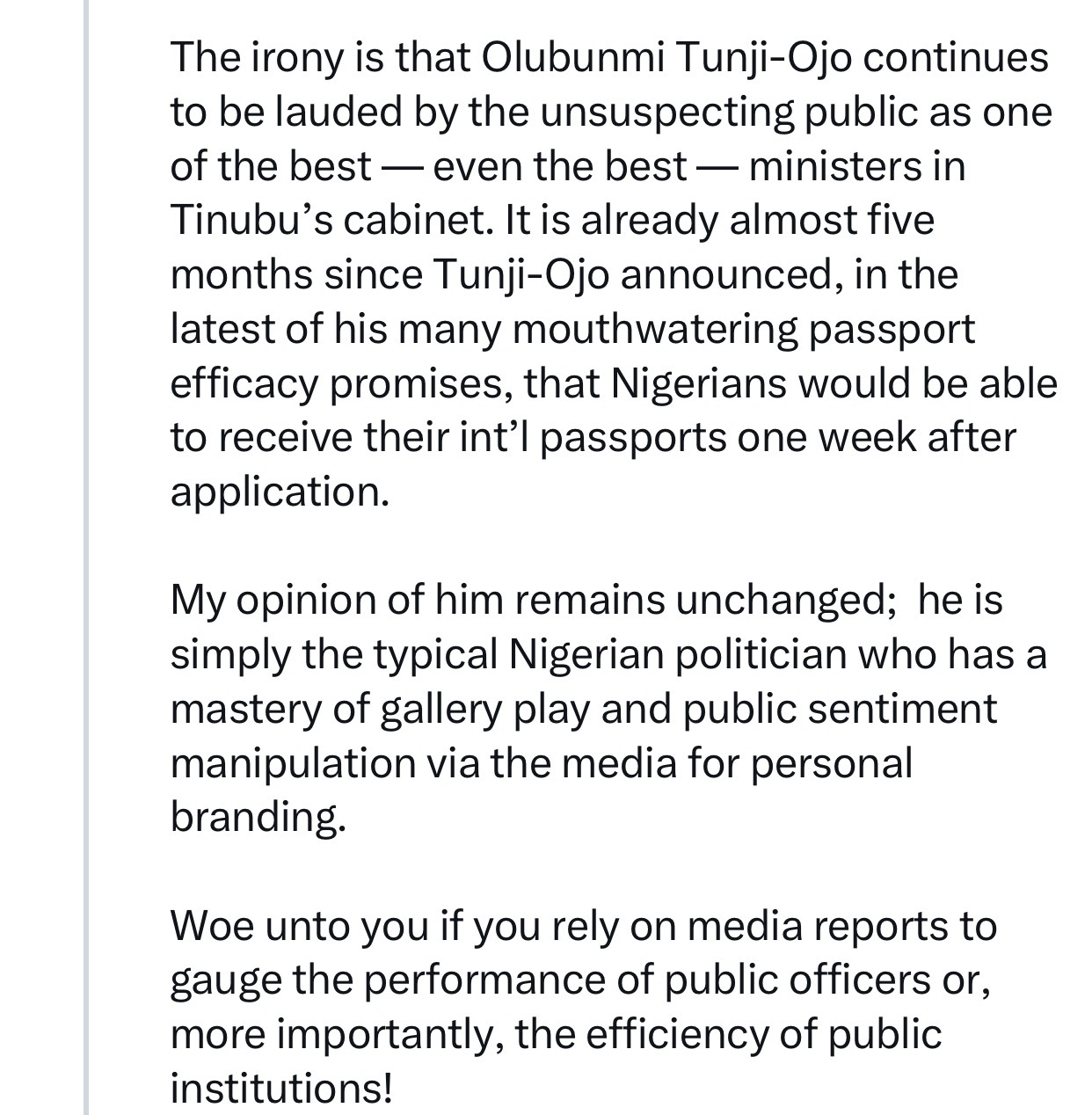 Nigeria Immigration Service responds after journalist Fisayo Soyombo called out the Minister of Interior for failing to revolutionize passport issuance