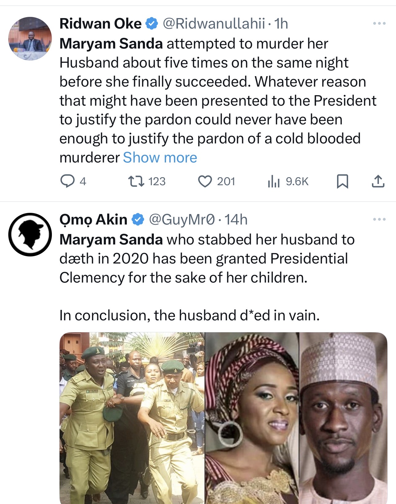 Nigerians react to reports of convicted husband k!ller, Maryam Sanda, receiving Tinubu?s presidential pardon
