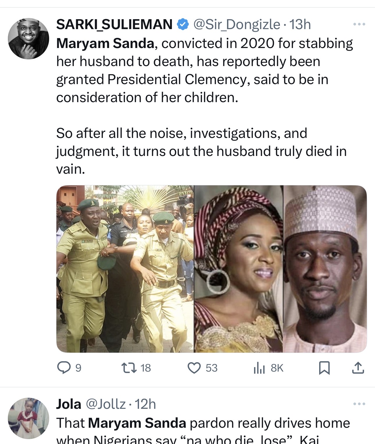 Nigerians react to reports of convicted husband k!ller, Maryam Sanda, receiving Tinubu?s presidential pardon