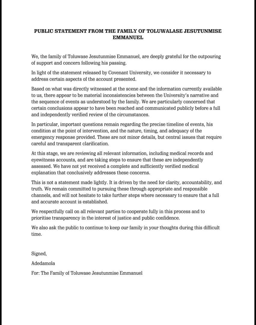 500-level Covenant University student d!es after developing breathing problem while playing football on campus