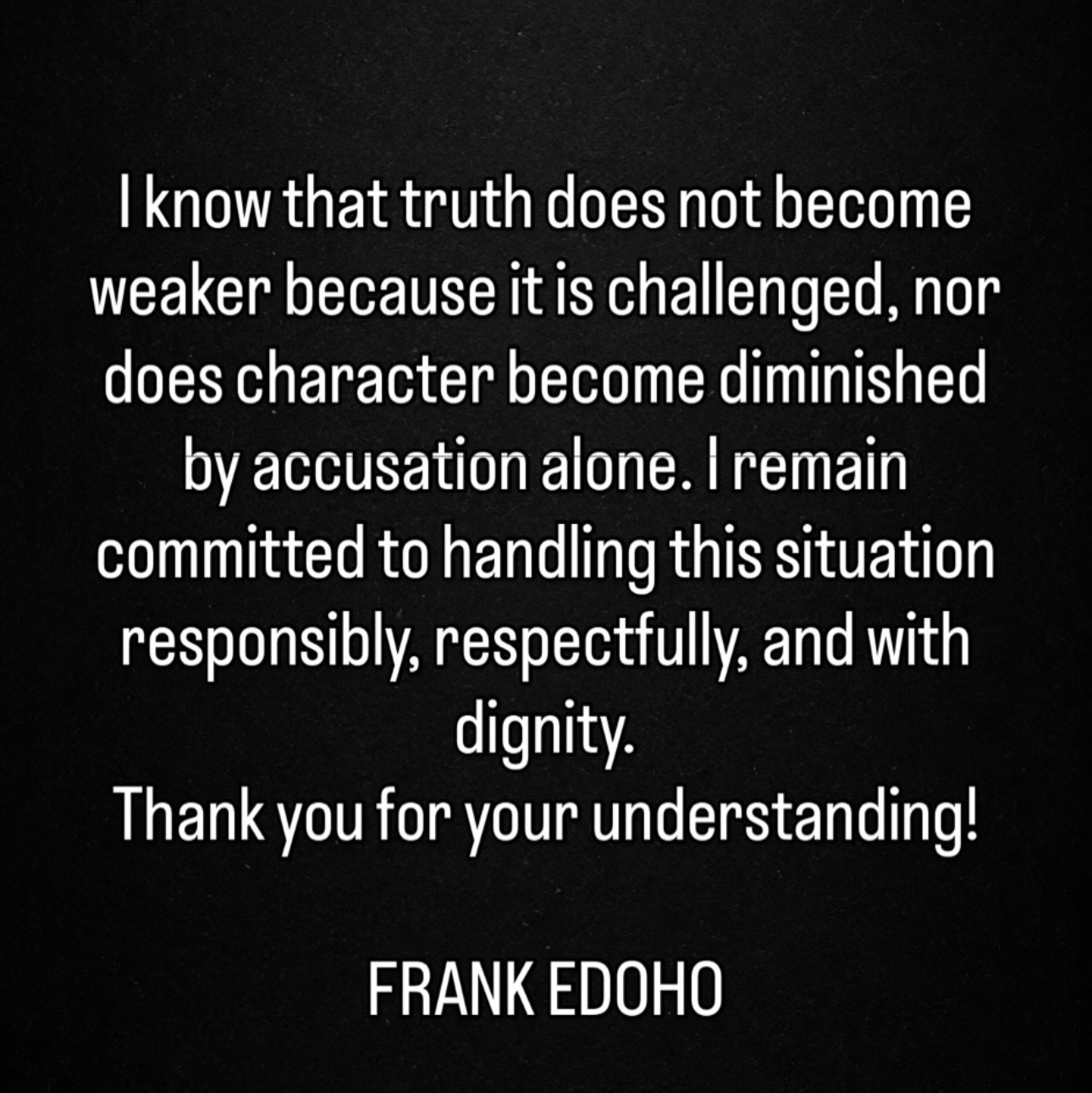 âThe allegations are falseâ - Frank Edoho breaks silence following scandal involving his marriage to Sandra Edoho