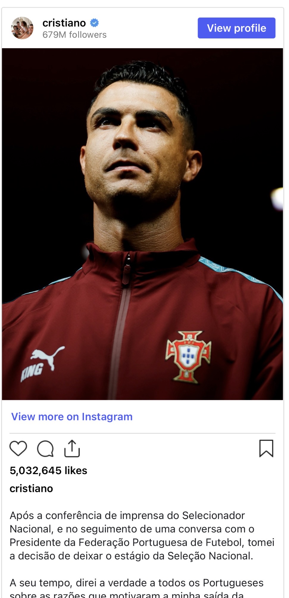 Portugal captain Cristiano Ronaldo walks out of national team camp following rift with coach Jorge Jesus